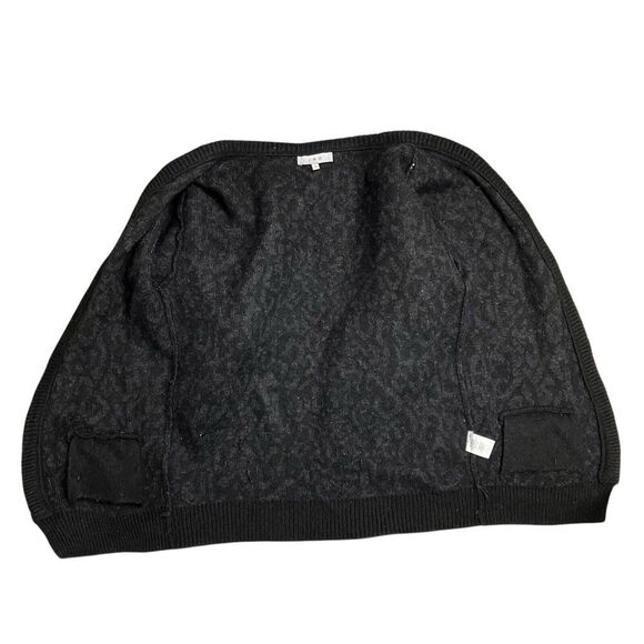 IRO Sweater WMNS S Black Wool Cardigan Leopard Jasek Animal Printed Alpaca Blend - Picture 5 of 11